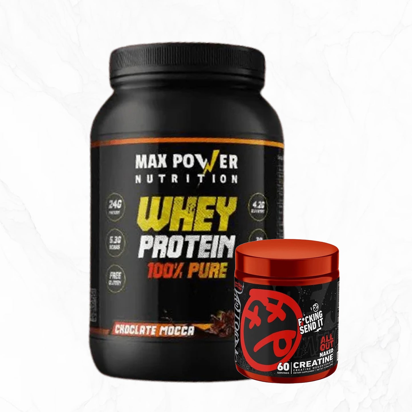 Max Power Whey + Skeleton Pre-Workout Bundle | Lean Muscle & Intense Energy | Power Fit Egypt