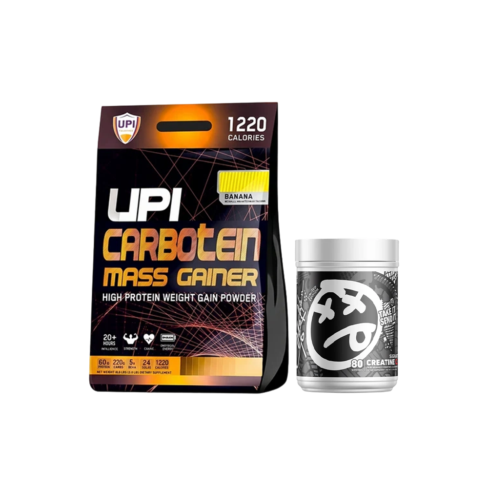 UPI Carbotein High-Calorie Gainer & Creatine Muscle Stack – Banana Flavor | Egypt