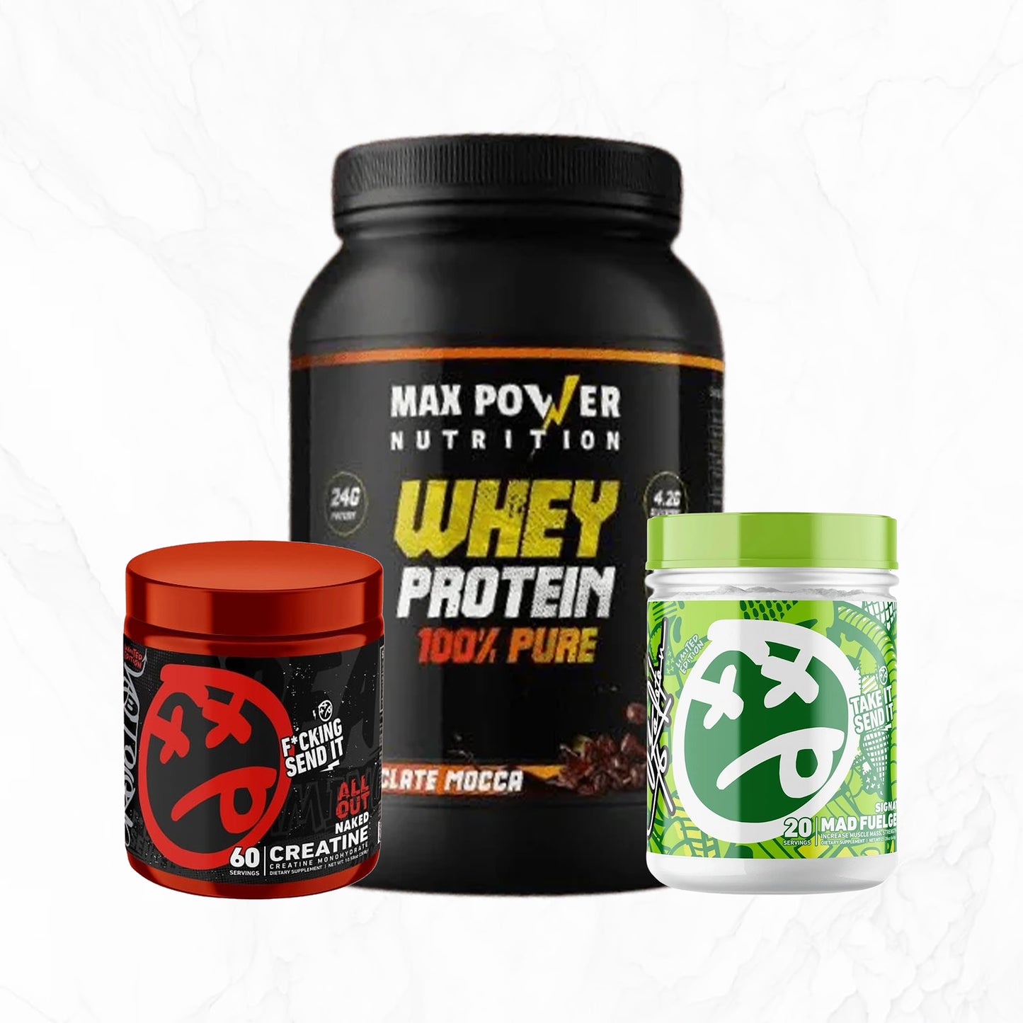 Max Power Whey + Skeleton Pre + Mad FuelGen Bundle | Build, Boost & Perform | Power Fit Egypt