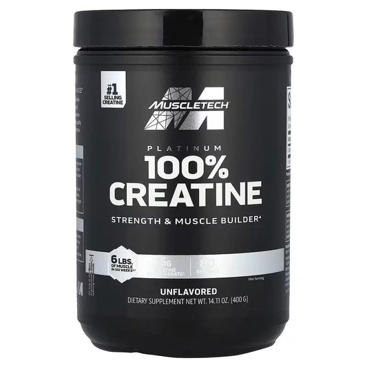 MuscleTech Platinum 100% Creatine is a high-quality creatine monohydrate supplement designed to enhance strength, power, and muscle growth.
