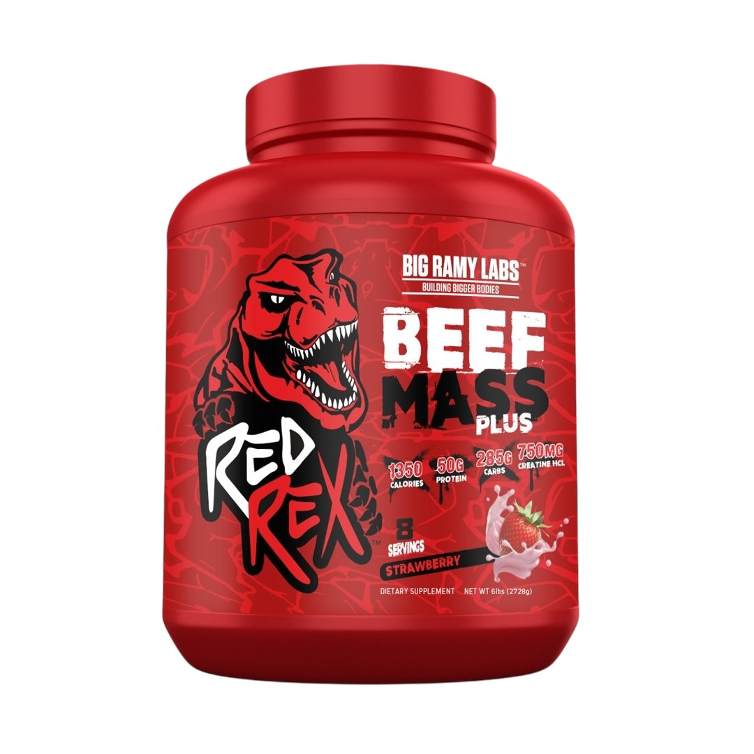Red Rex Beef Mass Gainer 3kg (8 Servings) | High-Calorie Beef Protein Gainer for Size, Strength & Recovery|In Power Fit Supplements Egypt