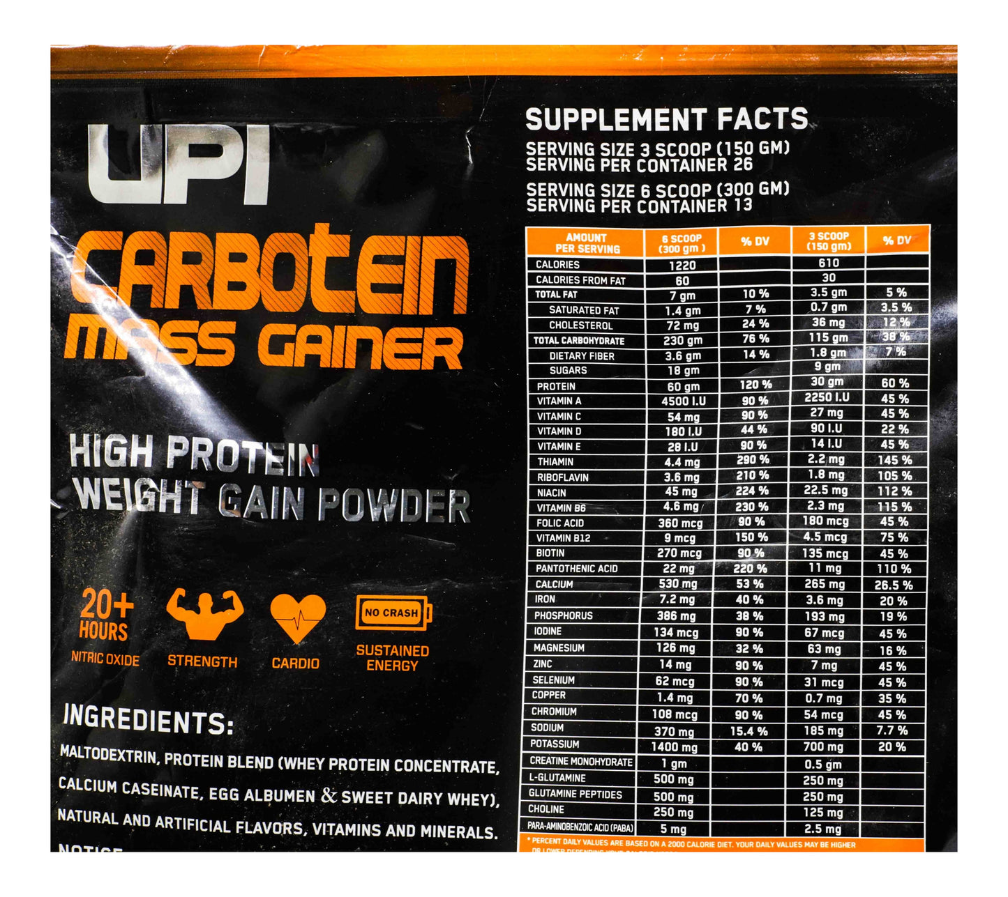 UPI Carboten Mass Gainer – High-Protein Weight Gain Powder for Muscle Growth