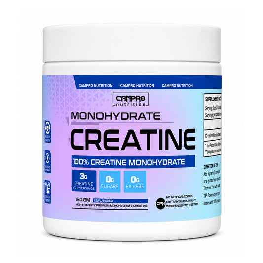 Campro Nutrition Creatine Monohydrate 150g | 100% Pure Micronized Creatine | Strength, Power & Recovery | Unflavored