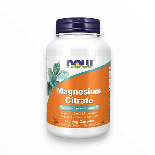 NOW Magnesium Citrate – Nervous System & Muscle Support (120 Veg Capsules) | Egypt
