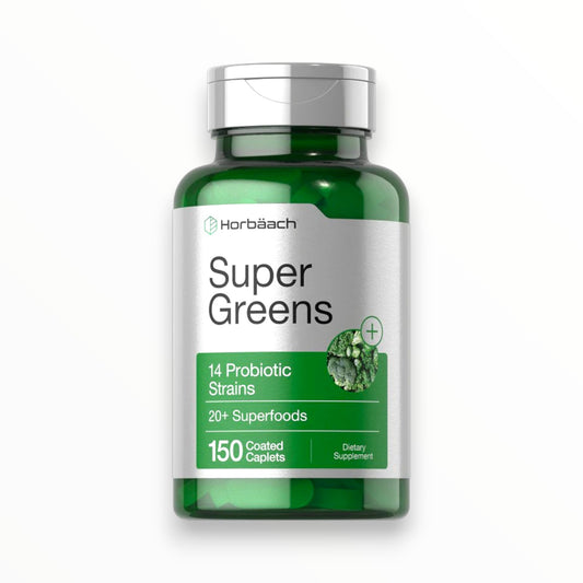 Horbaach Super Greens – 20+ Superfoods & 14 Probiotics (150 Caplets) | Egypt