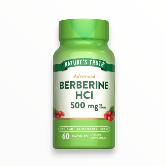 Nature’s Truth Advanced Berberine HCl 500 mg – 60 Vegan Capsules | Non-GMO, Gluten Free