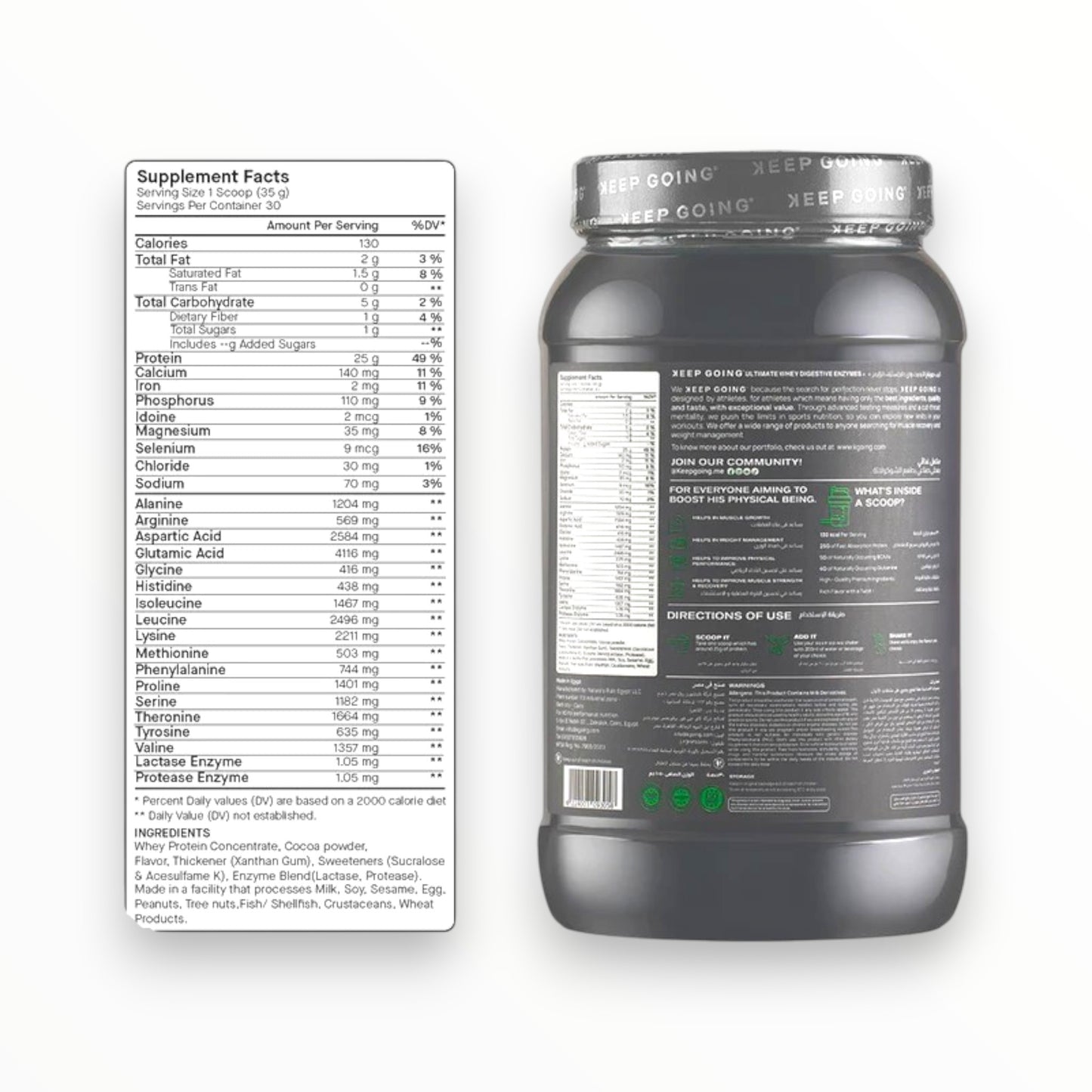 Keep Going Ultimate Whey Protein Chocolate Gourmet – 25g Protein | Digestive Enzymes+ | 30 Servings