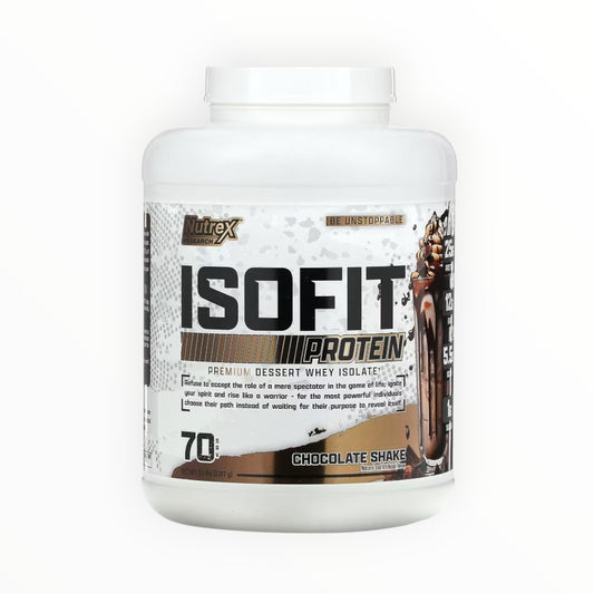Nutrex IsoFit Protein Isolate – Chocolate Shake Flavor, 100% Whey Isolate, 70 Servings