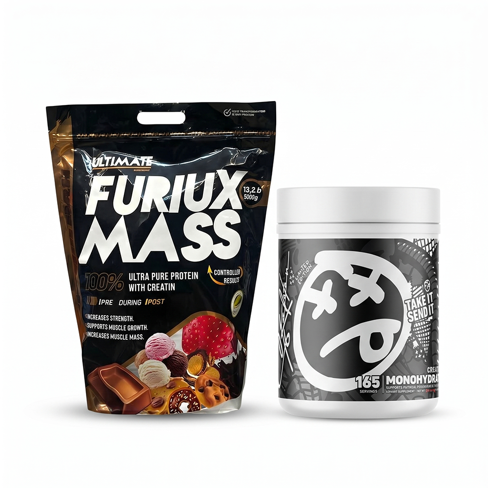 Extreme Bulking Stack: Furiux Mass Gainer & Bulk Creatine (165 Servings) | Egypt