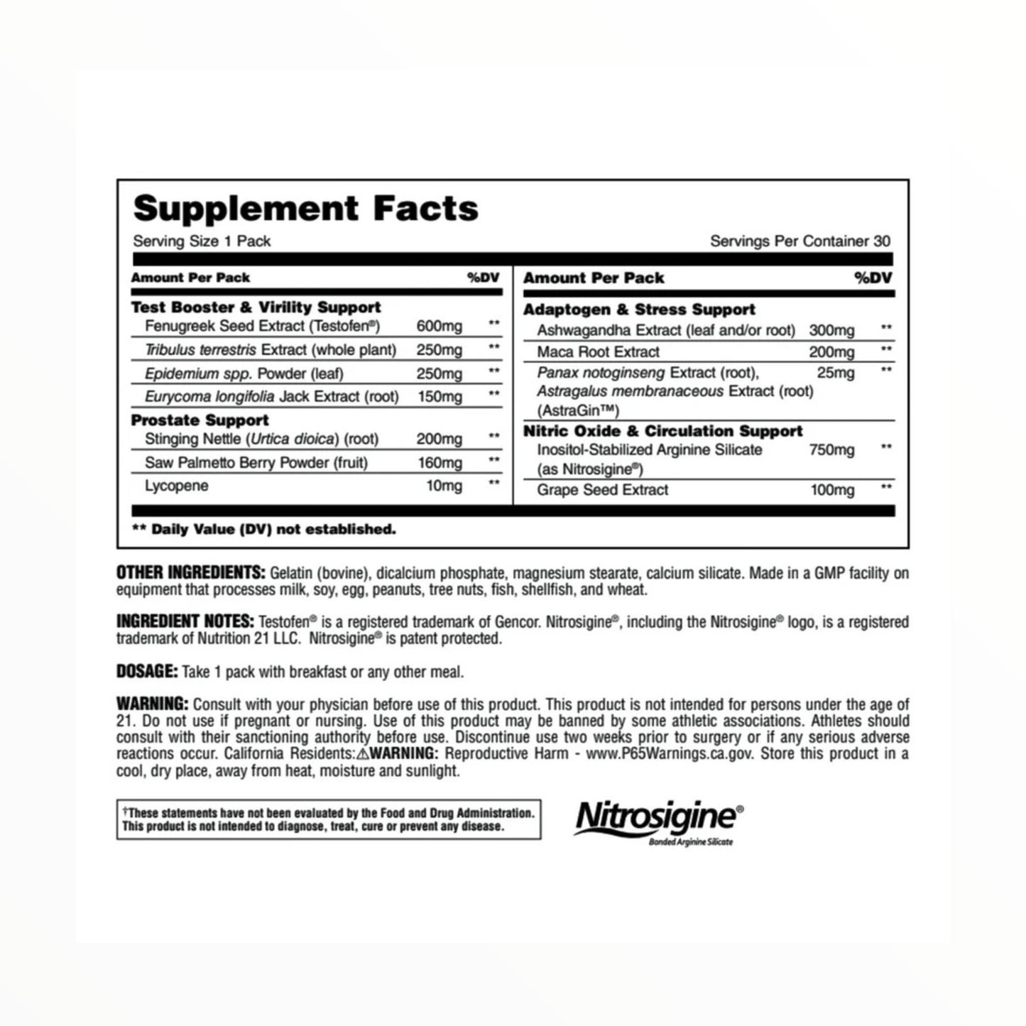 Animal TNT+ Men's Performance Boost – 30 Pill Packs | Daily Performance & Vitality Support