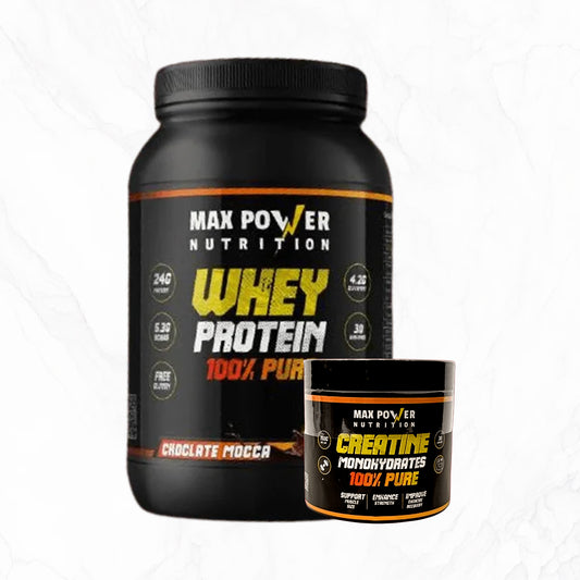 Max Power Whey Protein + Creatine Monohydrate Bundle | Muscle Recovery &amp; Strength | Power Fit Egypt