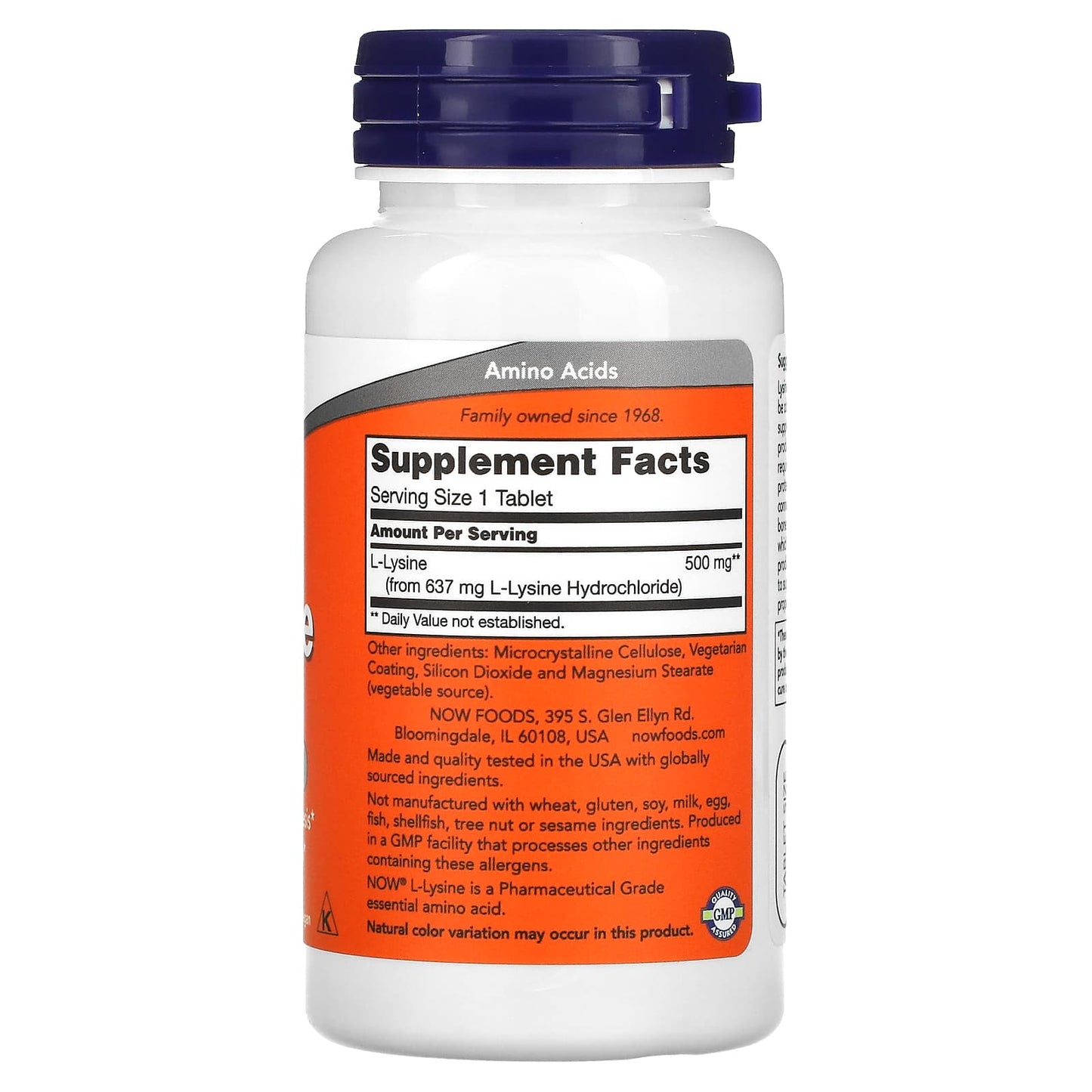 NOW L-Lysine 500mg – 100 Tablets Essential Amino Acid in Egypt