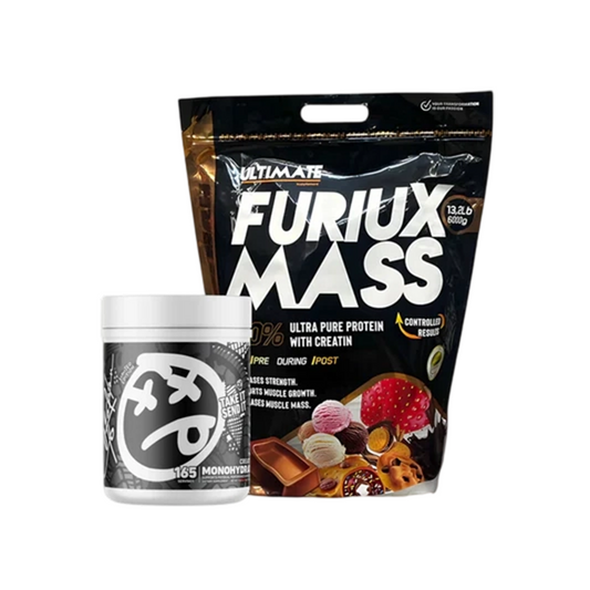 Extreme Bulking Stack: Furiux Mass Gainer & Bulk Creatine (165 Servings) | Egypt