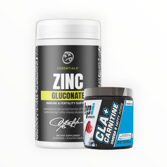 Zinc Gluconate 30 Tablets + CLA & L-Carnitine – Metabolism, Immunity & Fat Support Stack