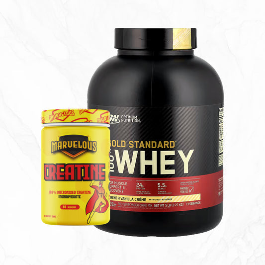 ON Gold Standard Whey + Marvelous Creatine Bundle | Premium Muscle Fuel | Power Fit Egypt