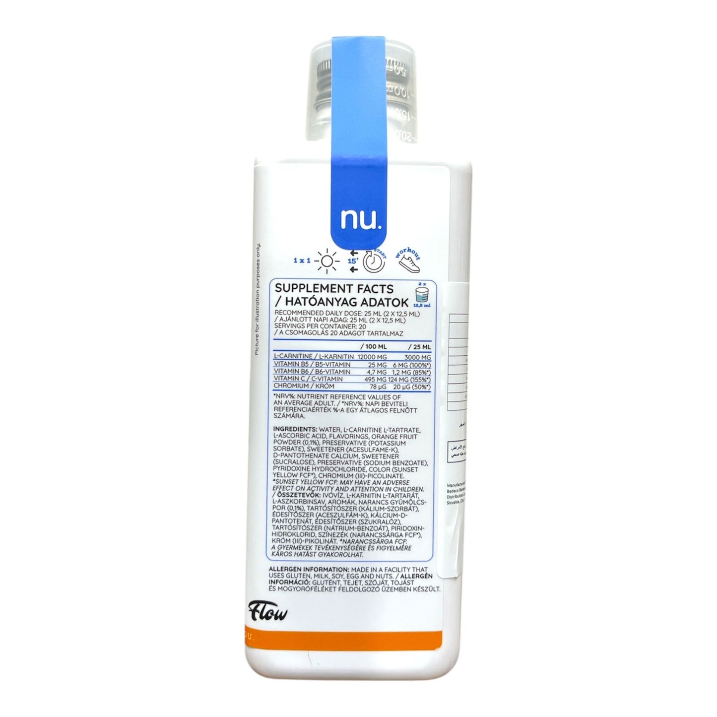 Nutriversum L-Carnitine Liquid 500ml (20 Servings) | Fat Metabolism & Energy
