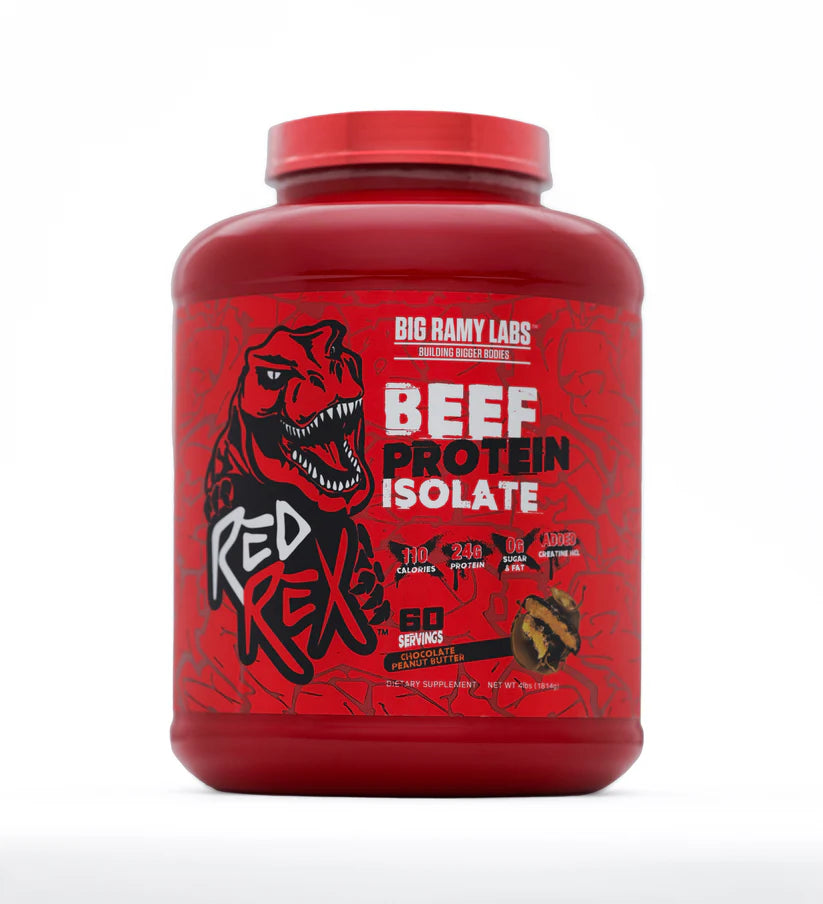Big Ramy Labs Red Rex Beef Protein Isolate – 24g Protein, Zero Sugar, Chocolate Peanut Butter, 60 Servings