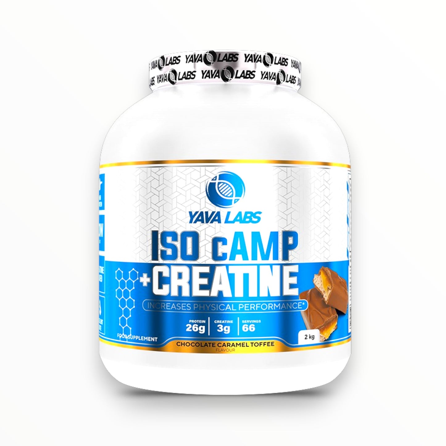 يافا لابز ISO cAMP + كرياتين 2 كجم (66 حصة) |واي بروتين ايزولايت  + كرياتين لنمو العضلات والأداء | متوفر لدى باور فيت للمكملات الغذائية في مصر