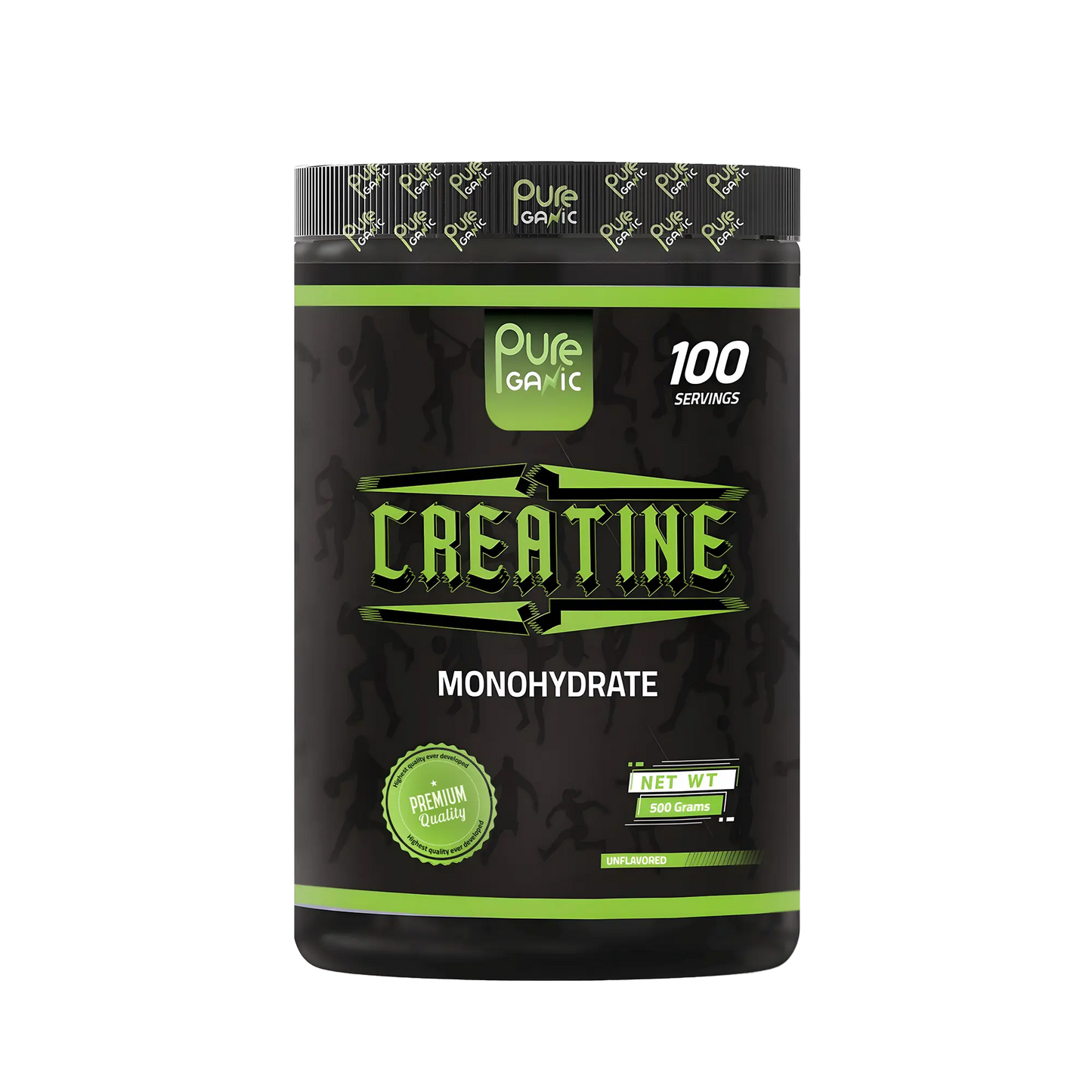 كرياتين أحادي الهيدرات من بيورجانيك ٥٠٠ غرام (١٠٠ حصة) | مُعزِّز للقوة والطاقة واستعادة العضلات | في باور فيت، مصر