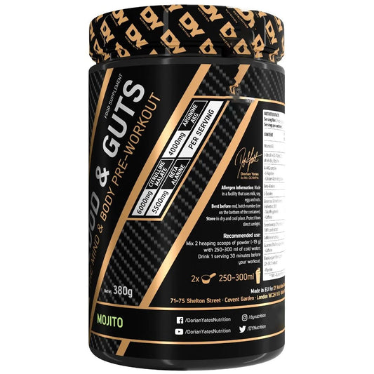 DY Nutrition Blood & Guts Pre-Workout - Intense Energy and Focus Formula"
