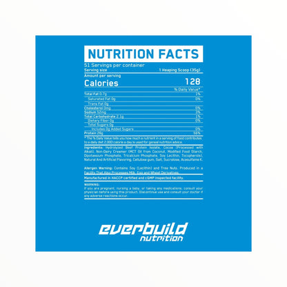 Everbuild Nutrition 100% Beef Isolate French Vanilla 4lbs – Hydrolyzed Beef Protein Isolate