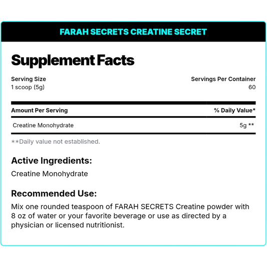 Farah Secrets Creatine 300g – 60 Servings Micronized Creatine in Egypt