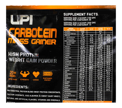 UPI Carboten Mass Gainer – High-Protein Weight Gain Powder for Muscle Growth