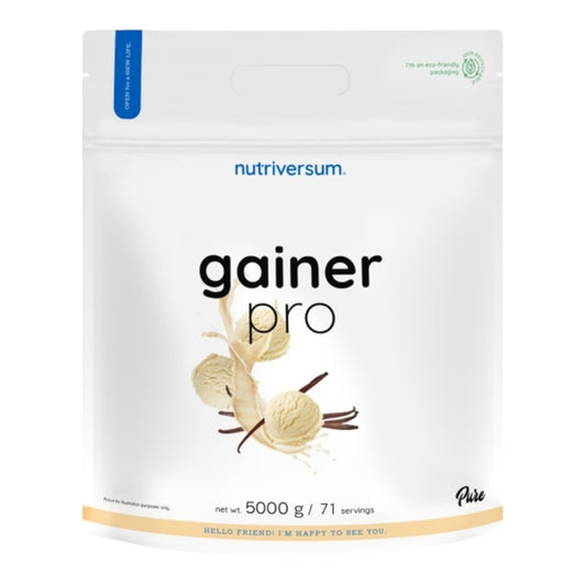 Nutriversum Gainer Pro is a high-calorie mass gainer supplement designed to support muscle growth, enhance recovery, and provide sustained energy.