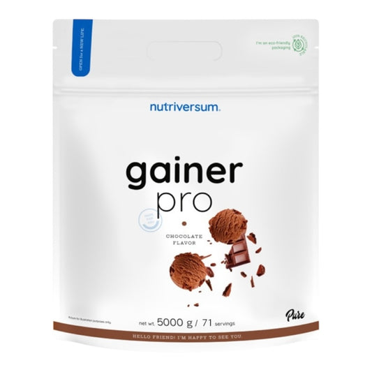 Nutriversum Gainer Pro is a high-calorie mass gainer supplement designed to support muscle growth, enhance recovery, and provide sustained energy.