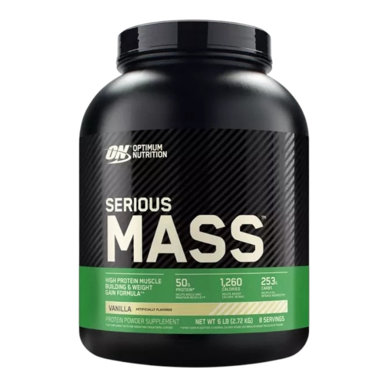 Optimum Nutrition (ON) Serious Mass is a high-calorie weight gainer designed for individuals aiming to increase muscle mass and overall body weight,