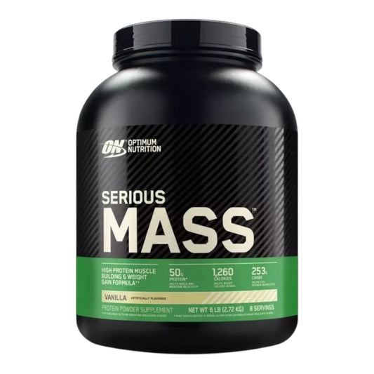 Optimum Nutrition (ON) Serious Mass is a high-calorie weight gainer designed for individuals aiming to increase muscle mass and overall body weight,