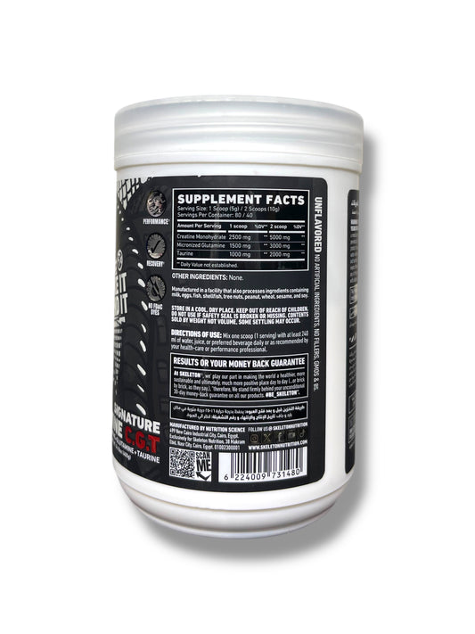 Skeleton Nutrition Creatine Monohydrate – 80 Servings | Muscle Strength, Power & Recovery Support
