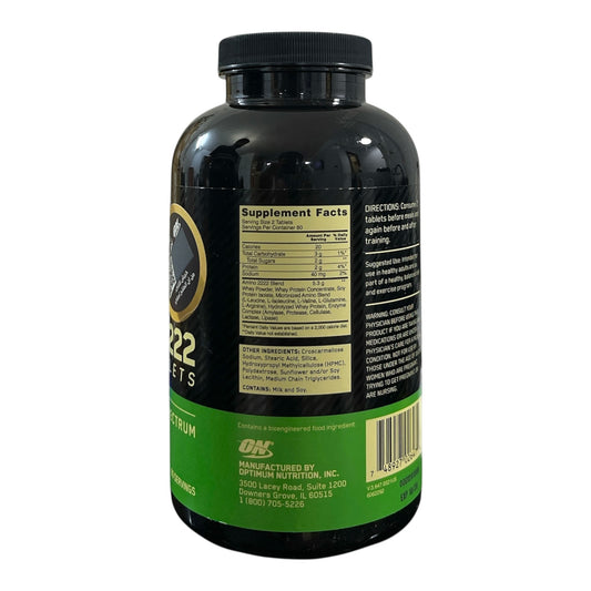 Optimum Nutrition Superior Amino 2222 Tablets – 160 Tablets | Full Amino Acid Spectrum