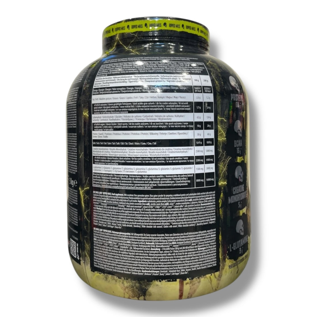 Skull Labs Ripped Mass Gainer 3kg (30 Servings) | Lean Mass, Strength & Recovery Gainer|In Power Fit Supplements Egypt