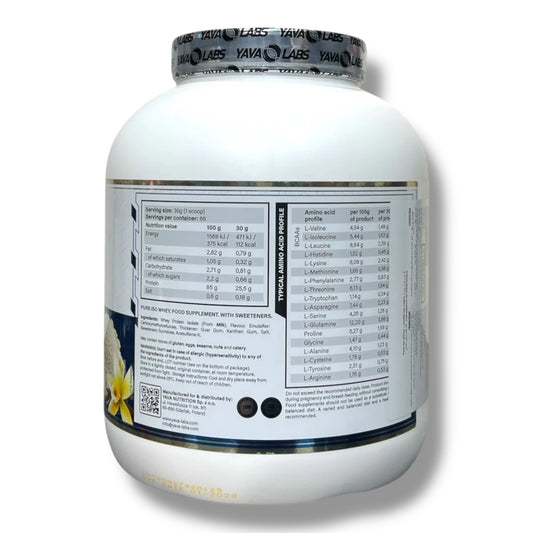 Yava Labs Pure Iso Whey is a premium whey protein isolate supplement designed to support muscle growth,