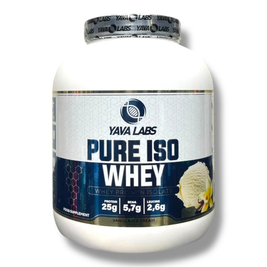 Yava Labs Pure Iso Whey is a premium whey protein isolate supplement designed to support muscle growth,