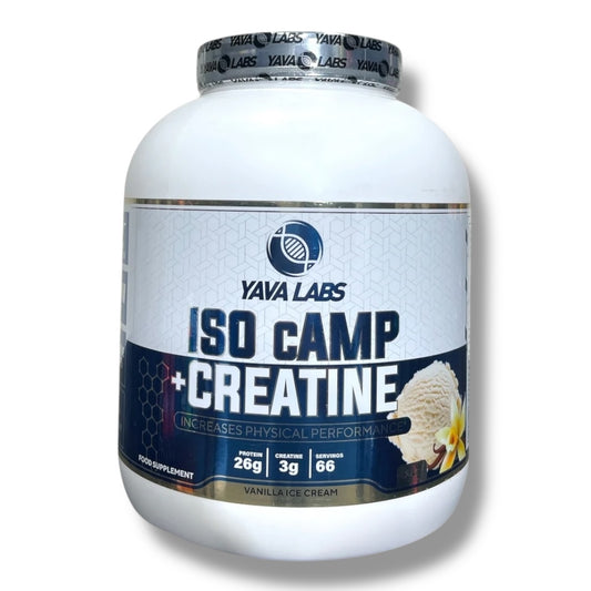 Yava Labs ISO cAMP + Creatine is a high-quality supplement designed to support muscle growth, enhance physical performance, and aid in recovery.