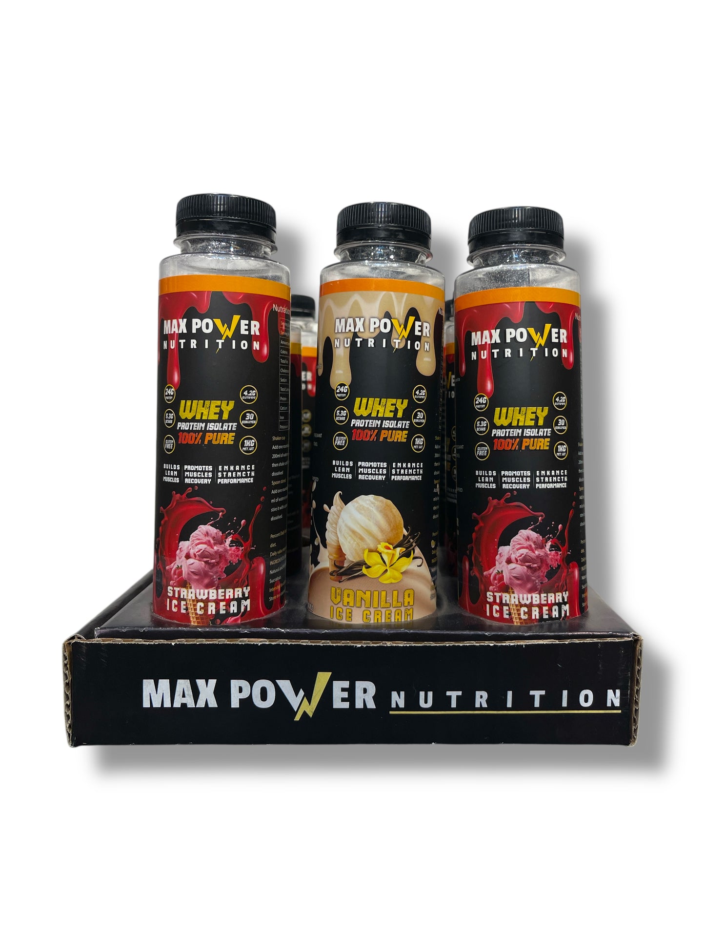 Max Power Whey Protein Isolate – Strawberry Ice Cream | 100% Pure Protein – 24g per Serving