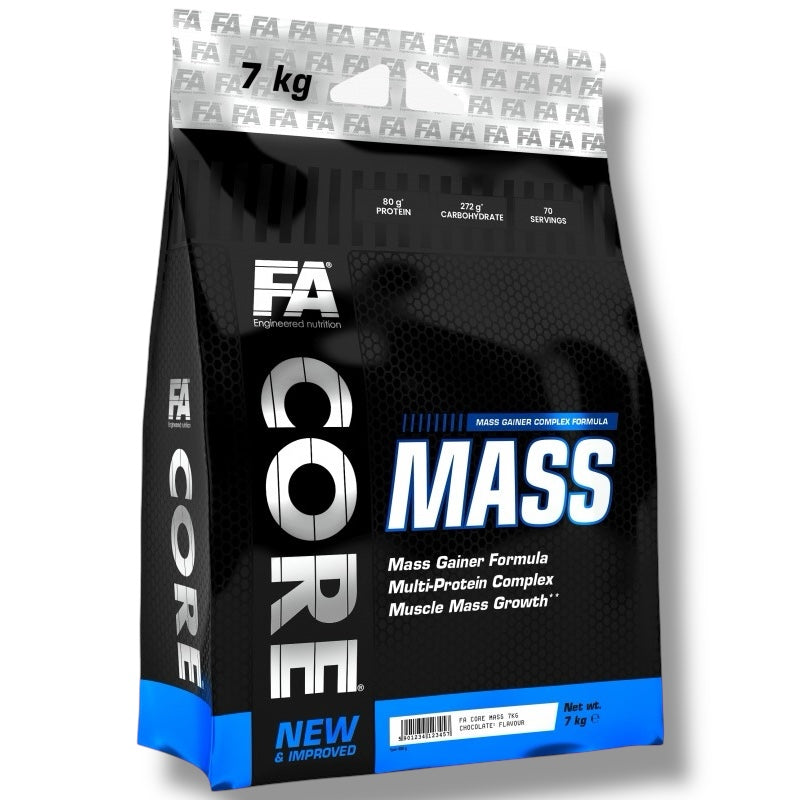 FA Core Mass 7kg mass gainer provides high calories, protein, and carb ...