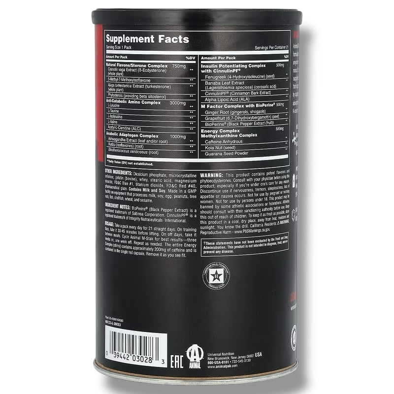 Universal Nutrition Animal M-Stak – Natural Anabolic Muscle Builder