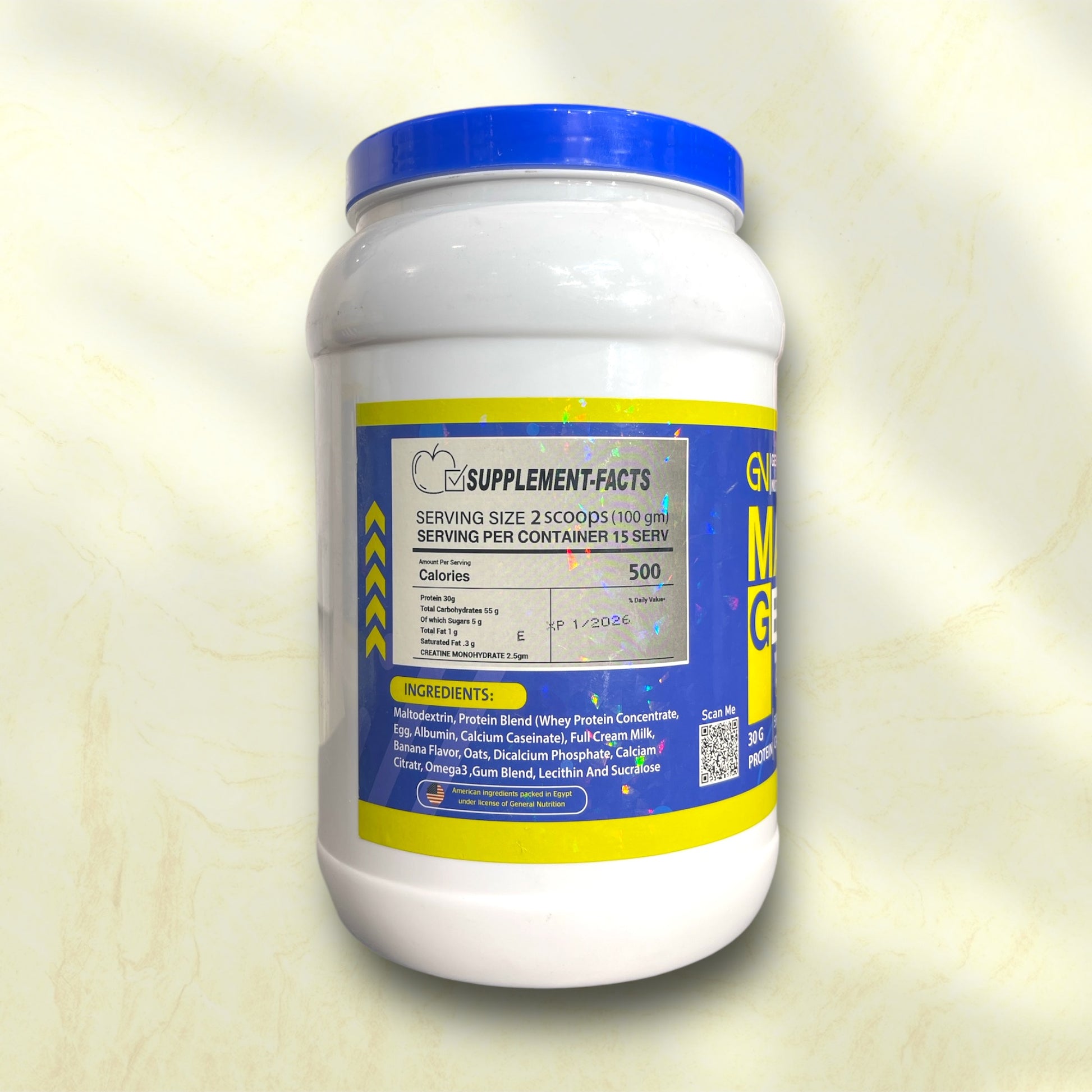 General Nutrition Mass General – Premium Weight Gainer for Muscle and Strength - Power Fit Supplements Egypt