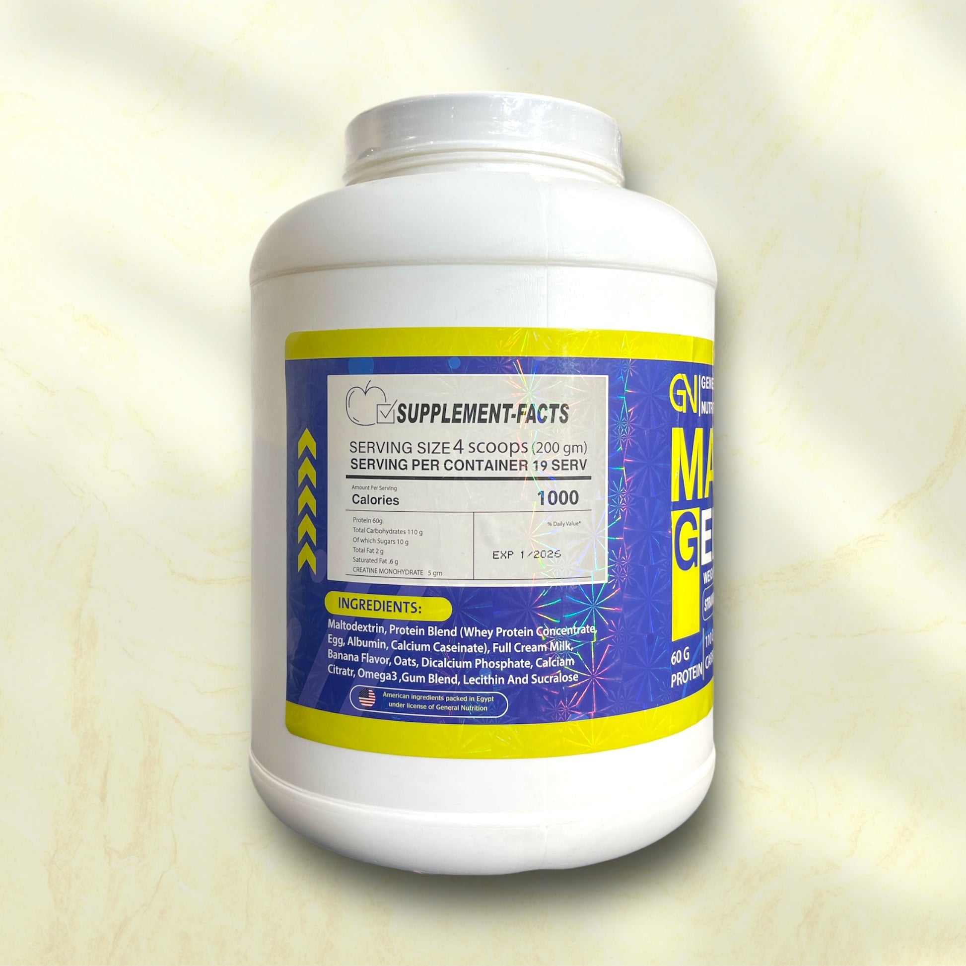 General Nutrition Mass General – Premium Weight Gainer for Muscle and Strength - Power Fit Supplements Egypt
