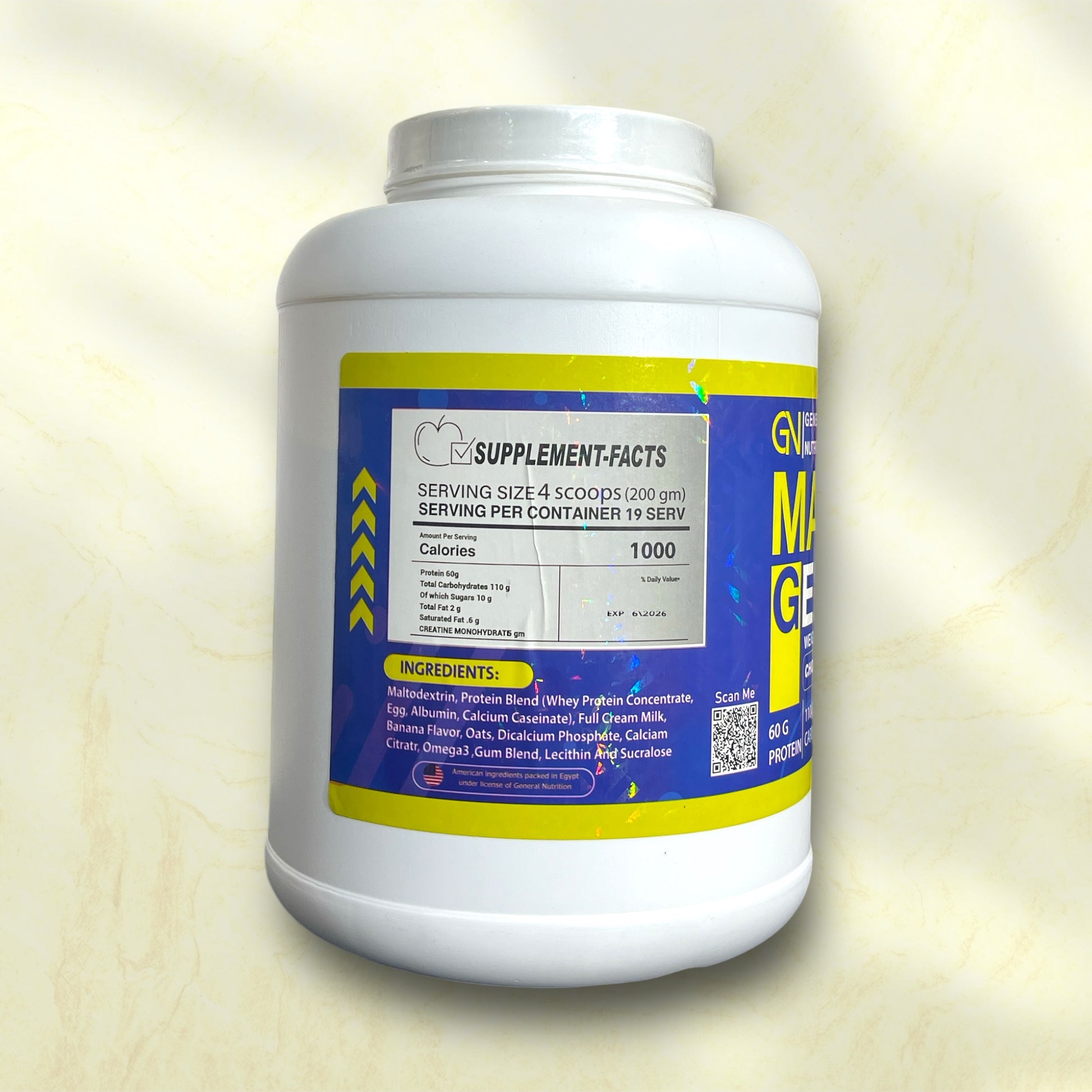 General Nutrition Mass General – Premium Weight Gainer for Muscle and Strength - Power Fit Supplements Egypt