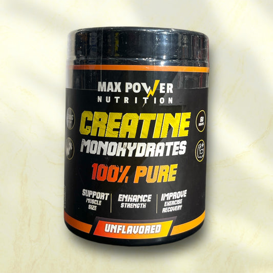 Max Power Nutrition Creatine Monohydrate is a high-quality, pure creatine supplement designed to enhance athletic performance and support muscle growth. - Power Fit Supplements Egypt