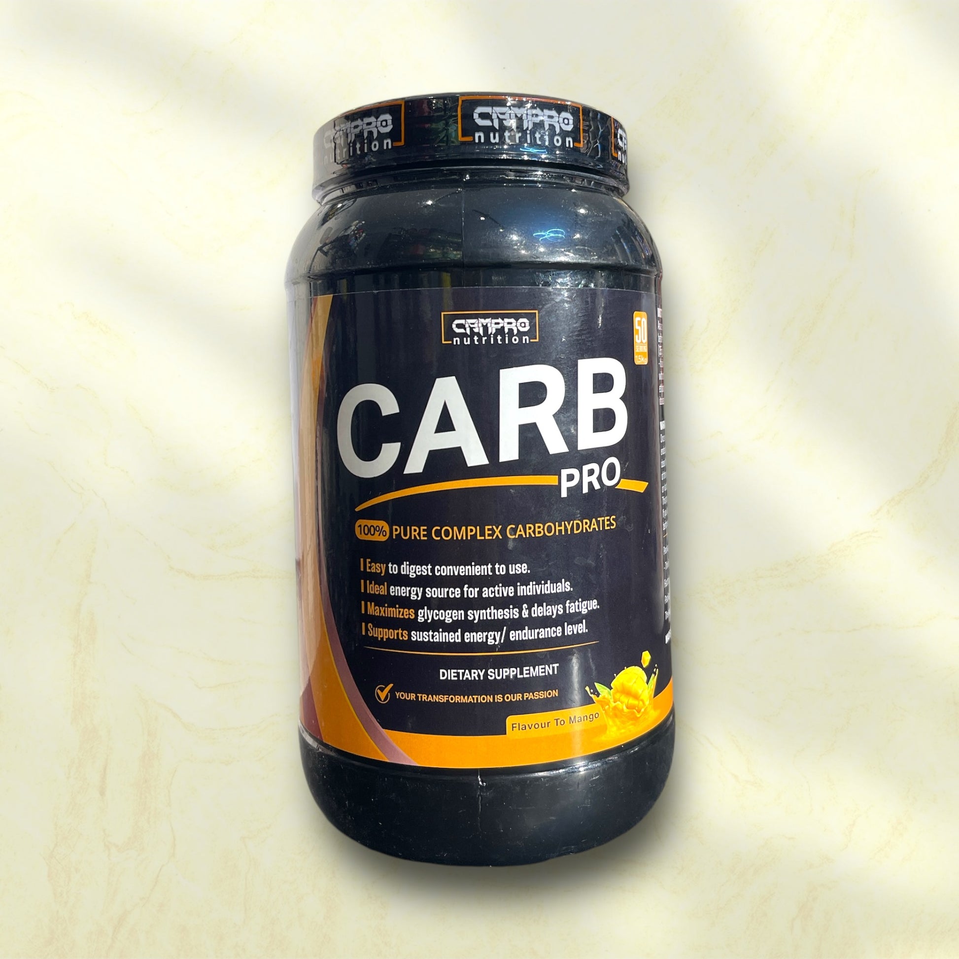 Campro Nutrition Carb is a carbohydrate supplement designed to support energy levels during intense physical activity, - Power Fit Supplements Egypt