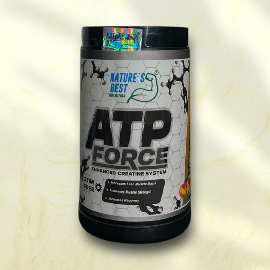 ATP Force Creatine is a high-quality creatine supplement designed to enhance muscle performance, strength, and overall athletic output. - Power Fit Supplements Egypt