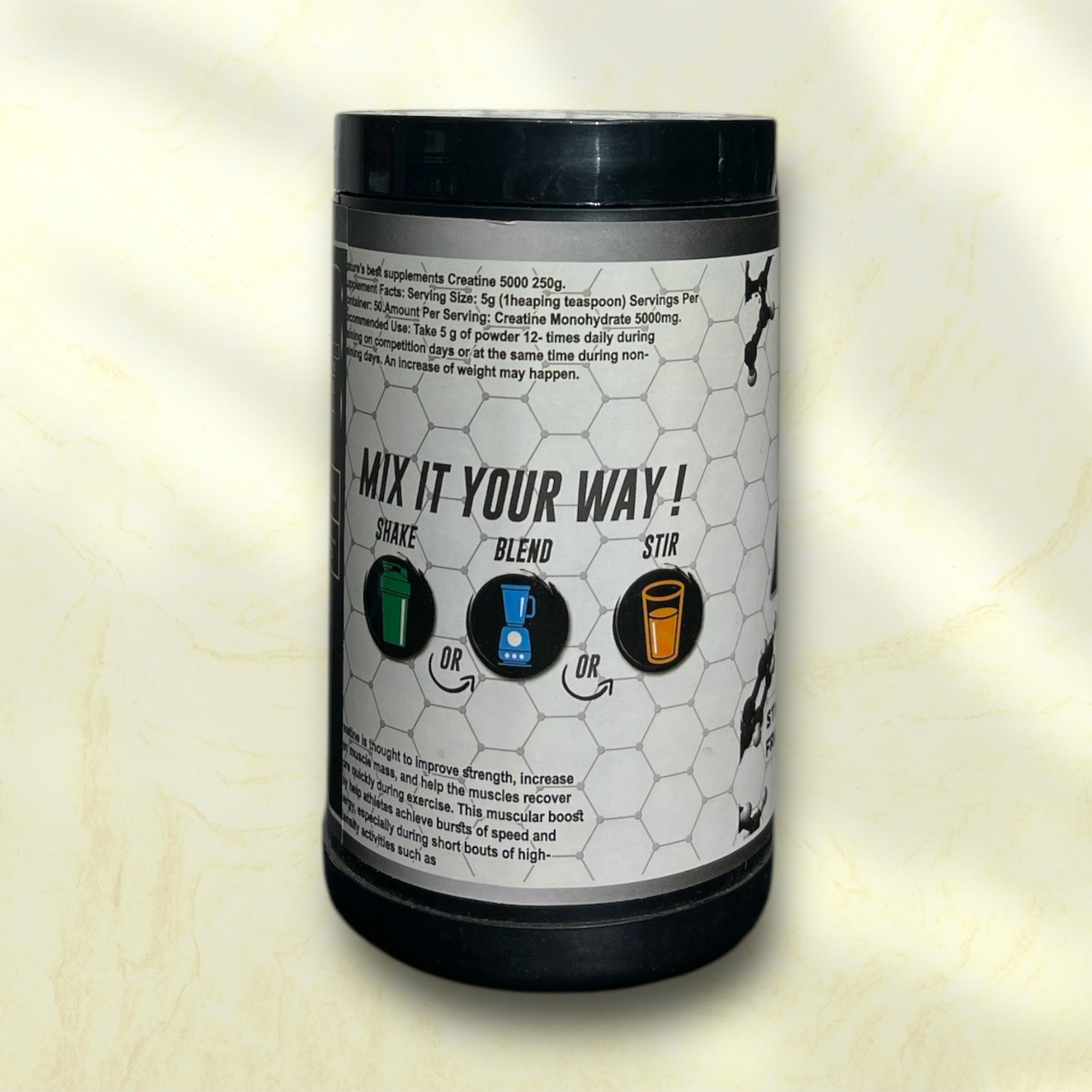 ATP Force Creatine is a high-quality creatine supplement designed to enhance muscle performance, strength, and overall athletic output. - Power Fit Supplements Egypt
