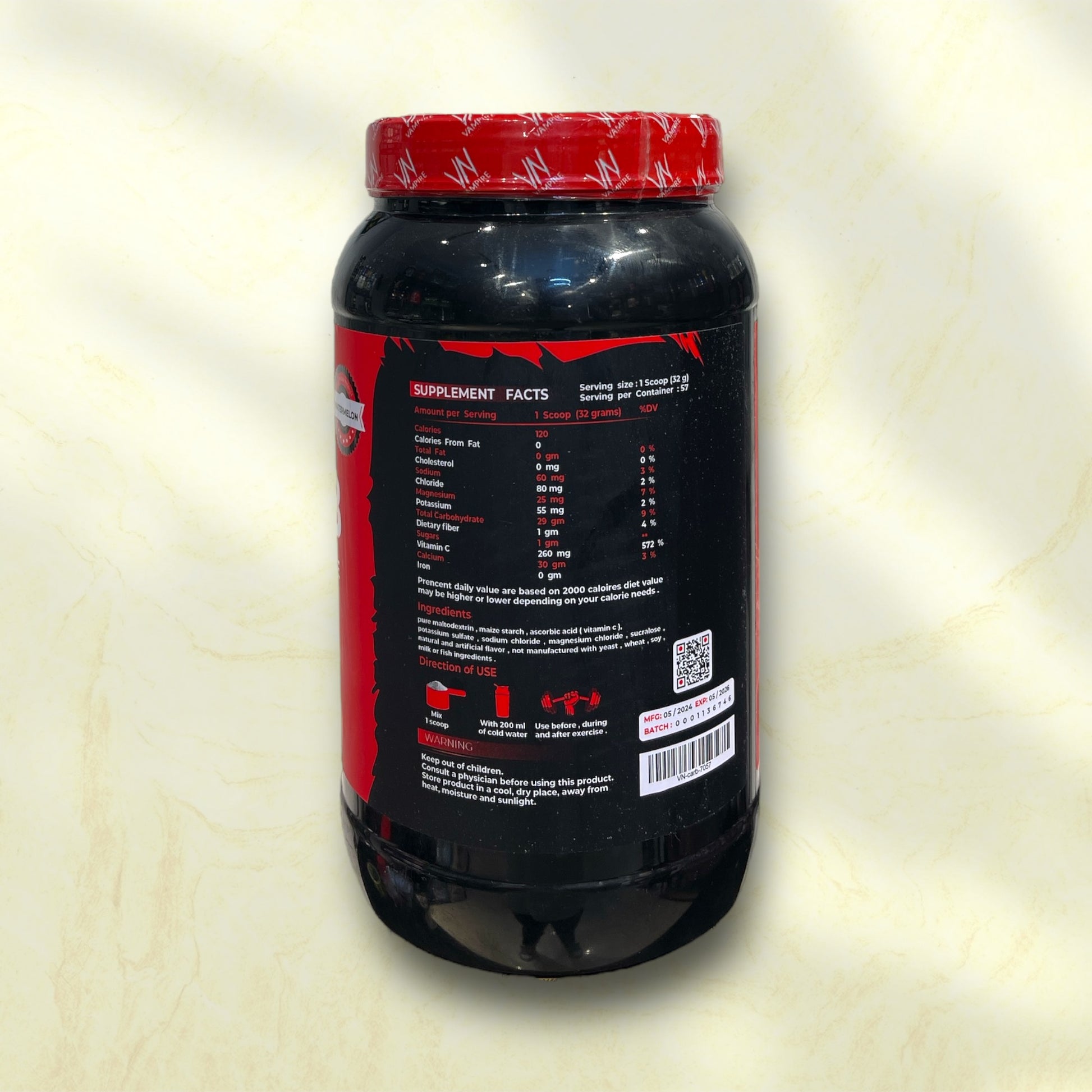 Vampire Nutrition Carb Plus – Premium Carbohydrate Blend for Sustained Energy - Power Fit Supplements Egypt