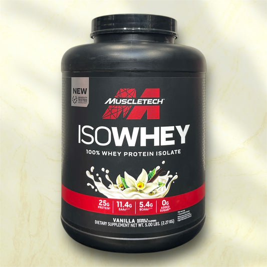 MuscleTech IsoWhey is a premium whey protein isolate supplement designed to support muscle building, recovery, and overall performance.