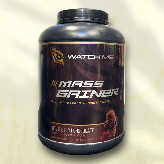Watchme Mass Gainer is a high-calorie supplement formulated to support individuals aiming to increase muscle mass and overall body weight.